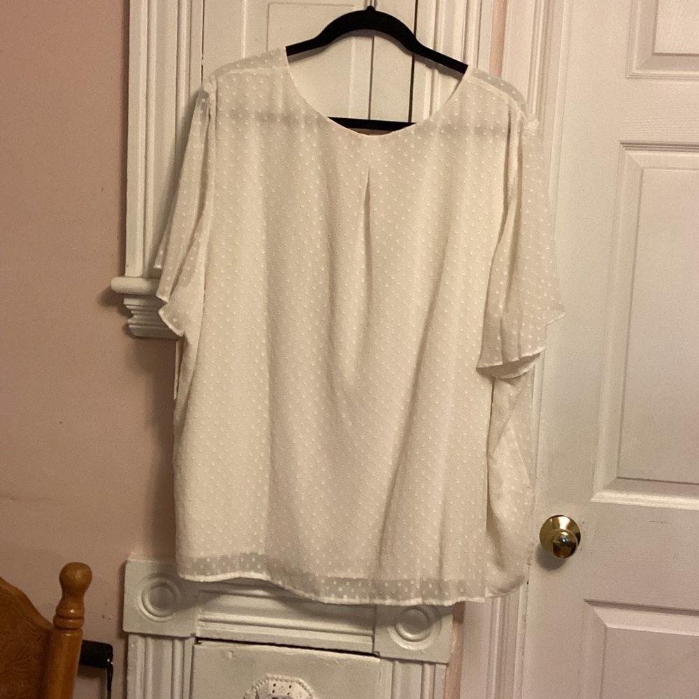 EVRI White Boxy 3/4 Sleeve Blouse - Picture 4 of 5